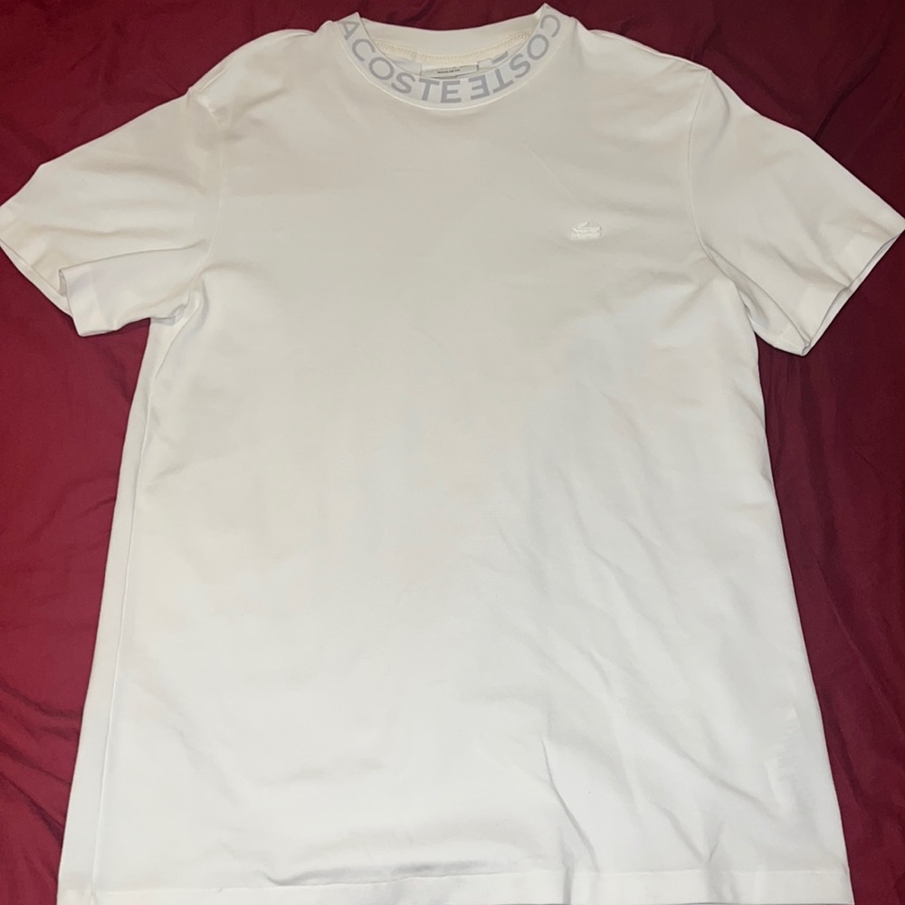 Lacoste Men size Medium crewneck white t shirt